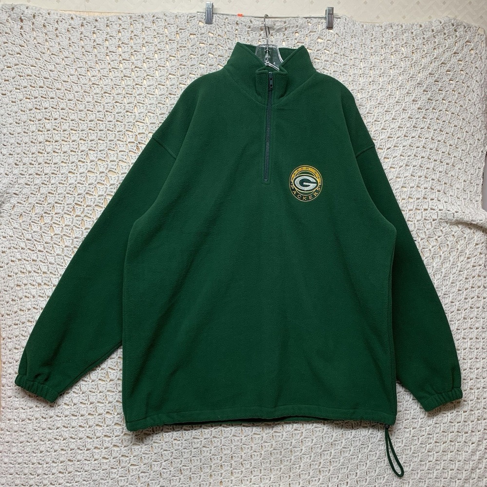 Green Bay Packers Pullover Sweater XL Green‎ 1/4 Zip Jacket NFL Sport One